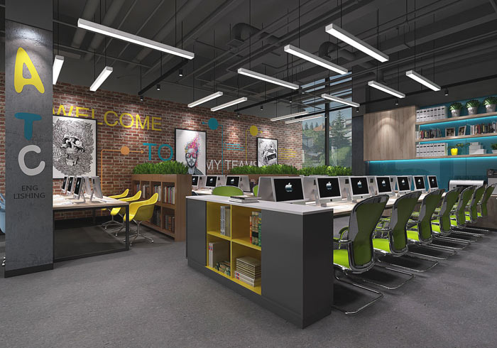 幼兒教育辦公室辦公區(qū)域裝修設(shè)計(jì)案例效果圖