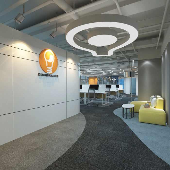 營(yíng)銷策劃公司辦公室進(jìn)門(mén)區(qū)域裝修設(shè)計(jì)案例效果圖