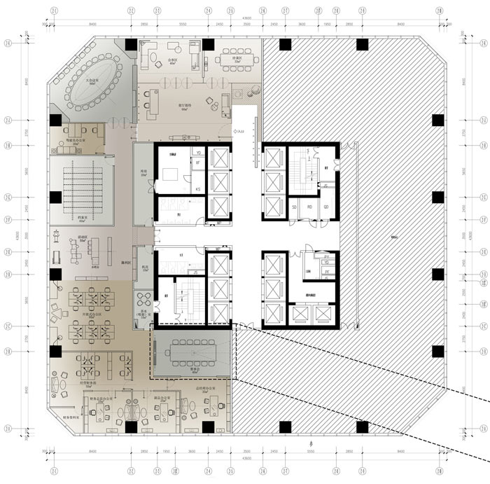 能源公司辦公室設(shè)計方案平面圖效果圖