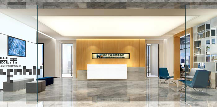 600平方律師事務(wù)所辦公室前臺裝修設(shè)計案例效果圖