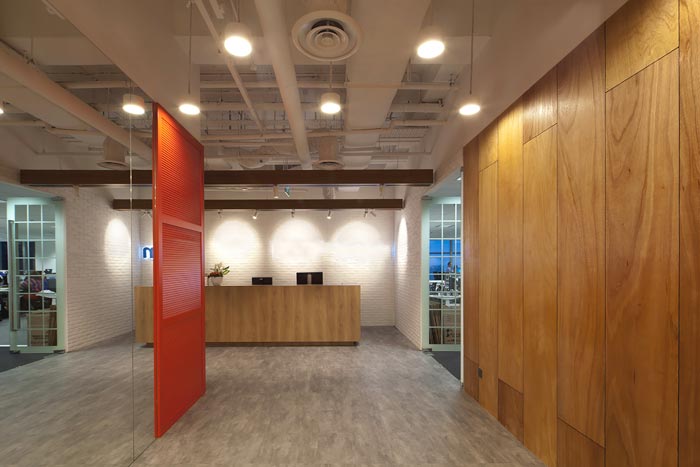 在線旅游公司辦公室前臺裝修設(shè)計案例效果圖