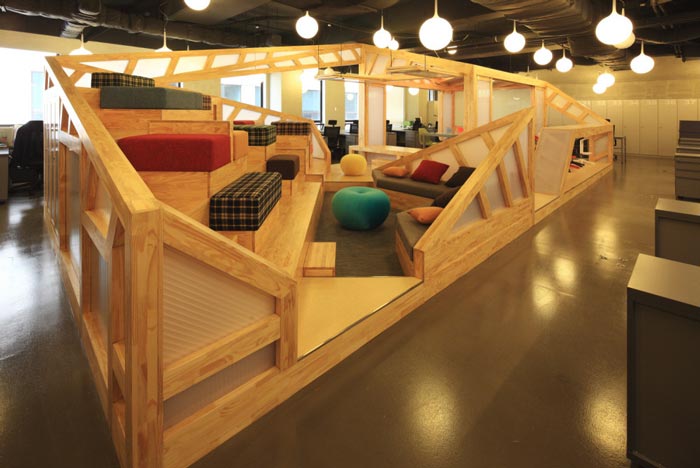 家具廠商辦公室休息區(qū)域裝修設計案例效果圖