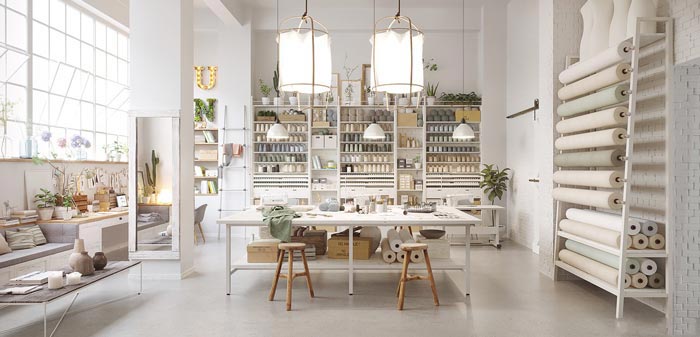 服裝設(shè)計工作室進(jìn)門區(qū)域裝修設(shè)計案例效果圖