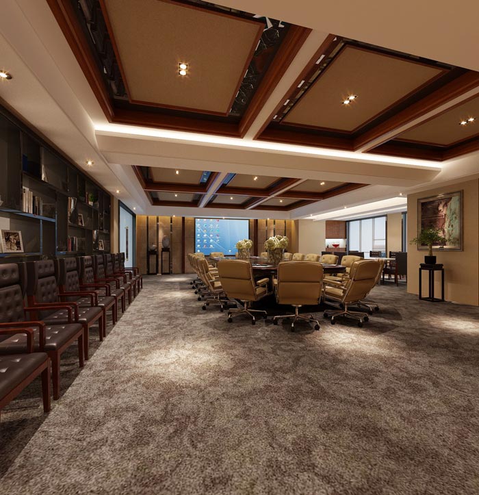 現(xiàn)代新中式風(fēng)格辦公室會(huì)議室裝修設(shè)計(jì)案例效果圖