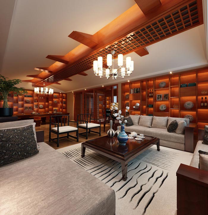 現(xiàn)代新中式風(fēng)格董事長(zhǎng)辦公室裝修設(shè)計(jì)案例效果圖