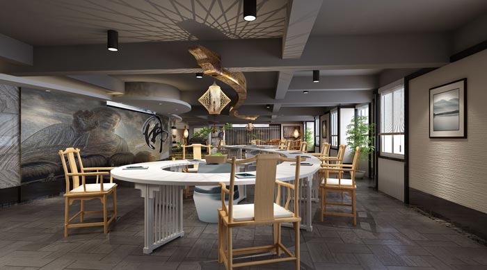 新中式禪意辦公室裝修設(shè)計案例