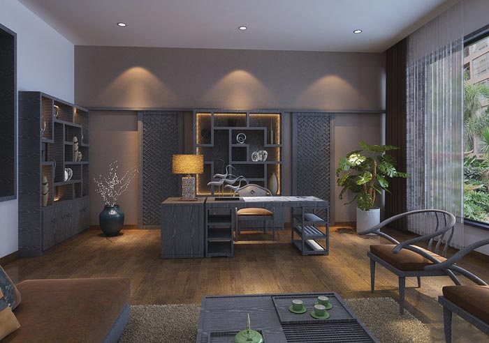 中式風(fēng)格投資公司辦公室裝修設(shè)計(jì)案例