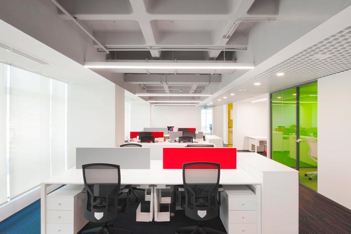 600平方開放式辦公室辦公區(qū)域裝修設(shè)計實景圖