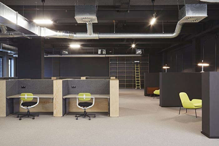 開放創(chuàng)意辦公室辦公區(qū)域裝修設計實景圖