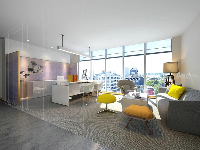 簡(jiǎn)約老總辦公室裝修效果圖