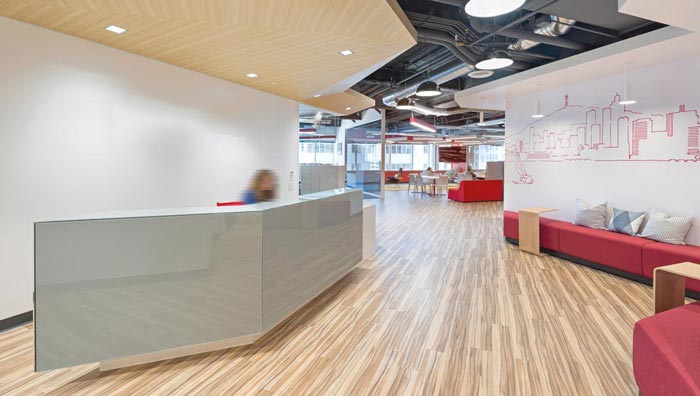 生物技術(shù)服務(wù)公司辦公室前臺裝修設(shè)計案例效果圖