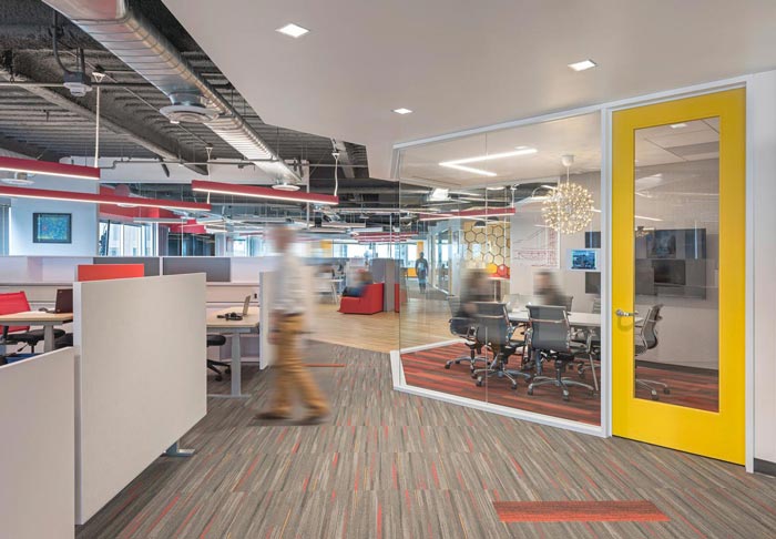 生物技術(shù)服務(wù)公司辦公室辦公區(qū)域裝修設(shè)計案例效果圖