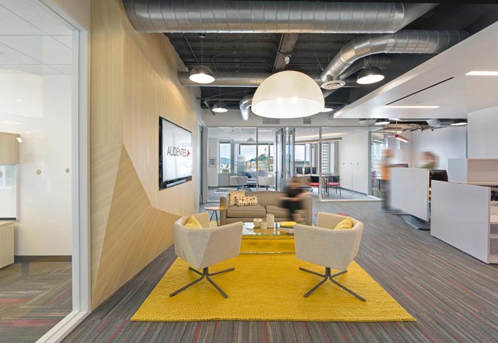 生物技術(shù)服務(wù)公司辦公室接待區(qū)域裝修設(shè)計案例效果圖