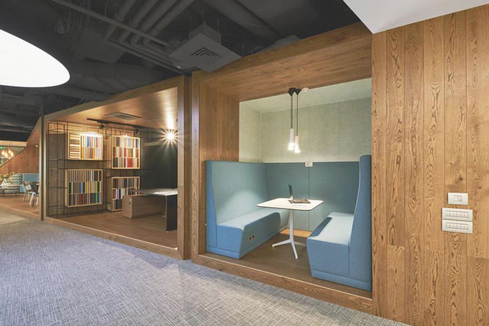 精密儀器公司辦公室交流區(qū)域裝修設(shè)計案例效果圖