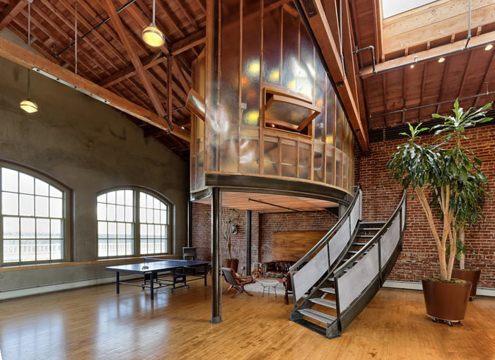 科技公司loft風格辦公室樓梯區(qū)裝修設計案例效果圖