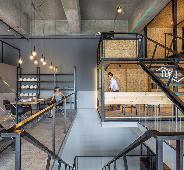 物流公司loft風(fēng)格辦公室辦公區(qū)裝修設(shè)計(jì)案例效果圖