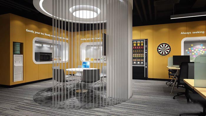 紡織公司辦公室茶水間裝修設計案例效果圖