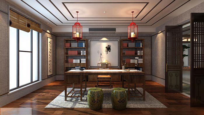 新中式辦公室裝修設(shè)計(jì)案例