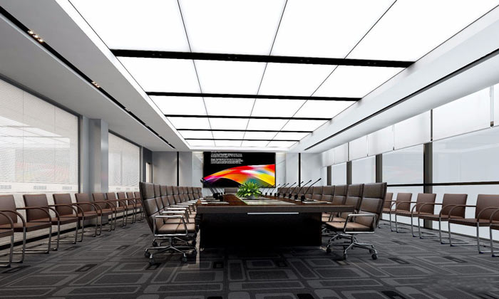 集團總部辦公室大會議室裝修設(shè)計效果圖