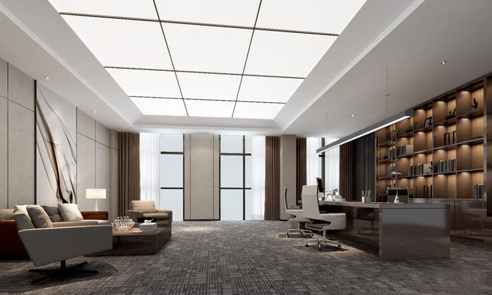 集團總部總裁辦公室裝修設(shè)計效果圖