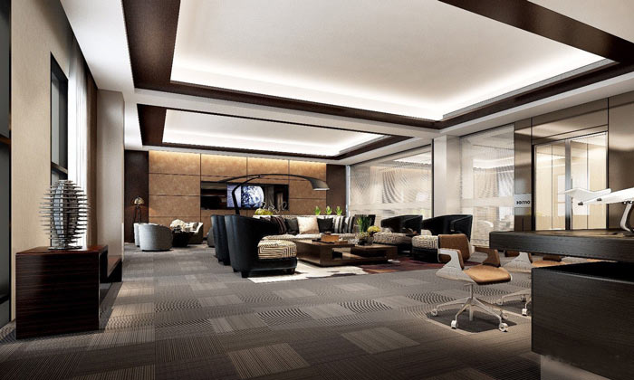 集團總部經(jīng)理辦公室裝修設(shè)計效果圖