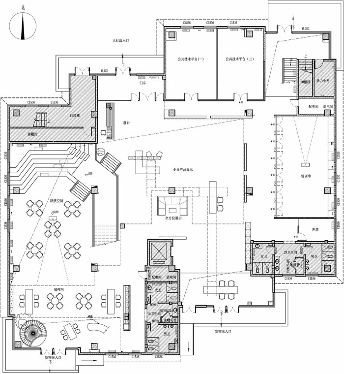 創(chuàng)客孵化中心辦公樓一樓設計平面圖