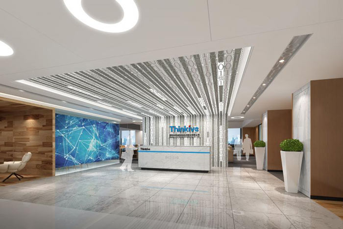 信息技術(shù)公司辦公室前臺(tái)裝修設(shè)計(jì)效果圖