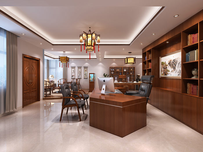 中式老總辦公室裝修效果圖