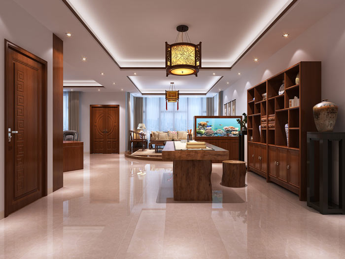 中式老總辦公室裝修效果圖