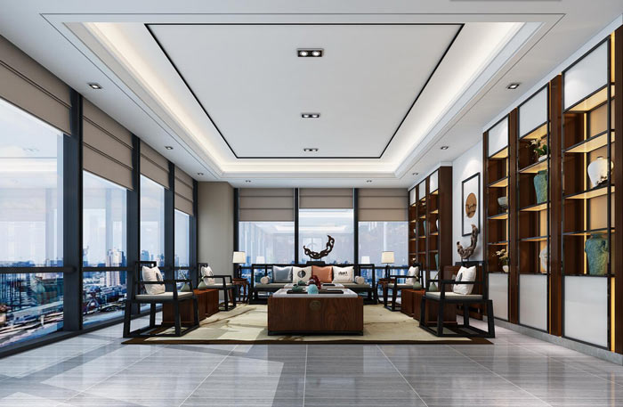中式老總辦公室裝修效果圖