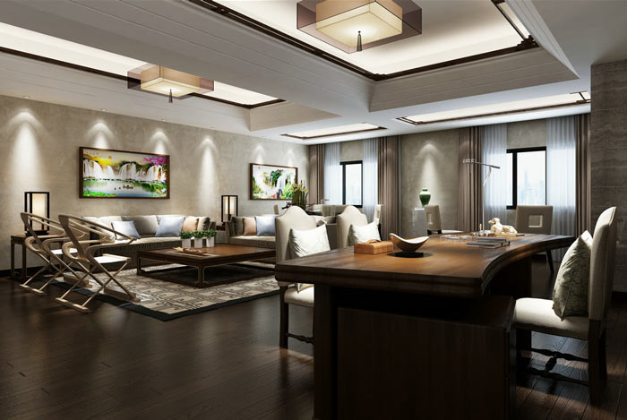 中式老總辦公室裝修效果圖