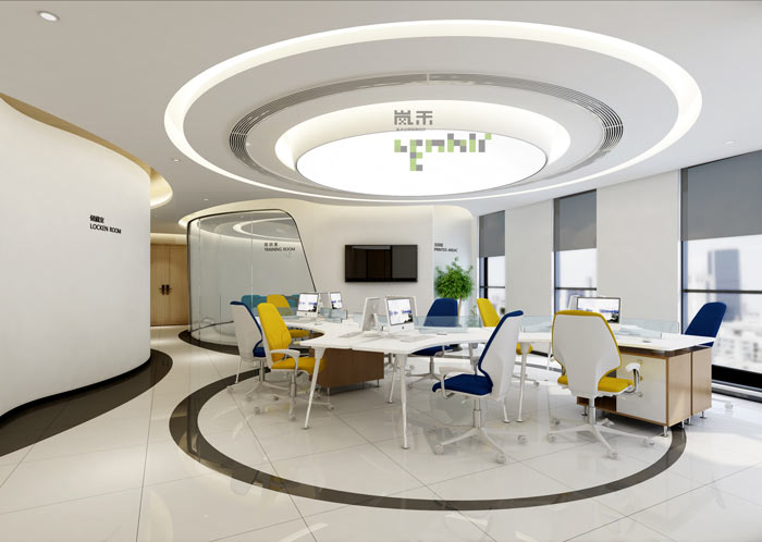 時(shí)尚小型辦公室辦公區(qū)域裝修效果圖