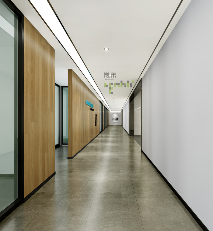 通信科技公司辦公室走廊裝修設計效果圖