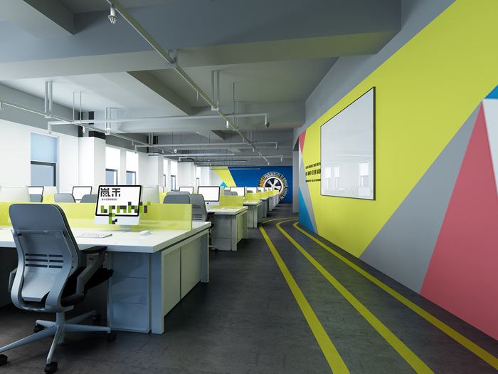 汽車超人公司辦公室19樓辦公區(qū)裝修設(shè)計效果圖