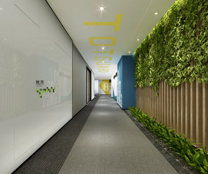 創(chuàng)新科技公司辦公室員工過道裝修設(shè)計效果圖