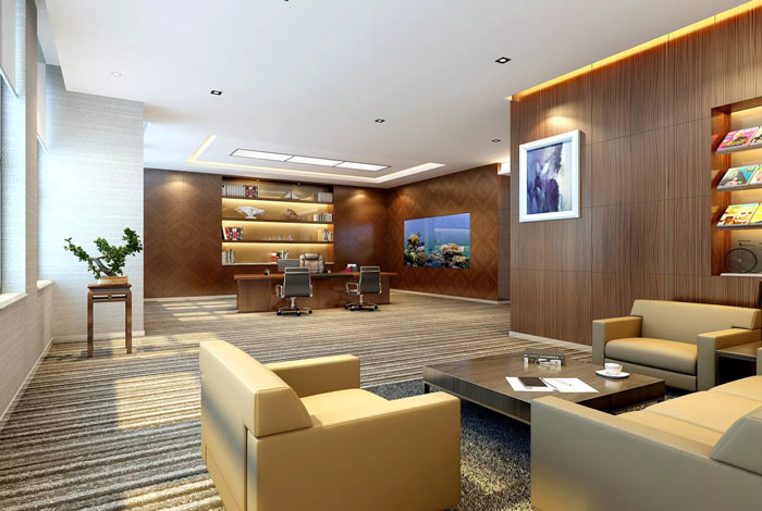 銀行寫字樓行長辦公室裝修設計效果圖