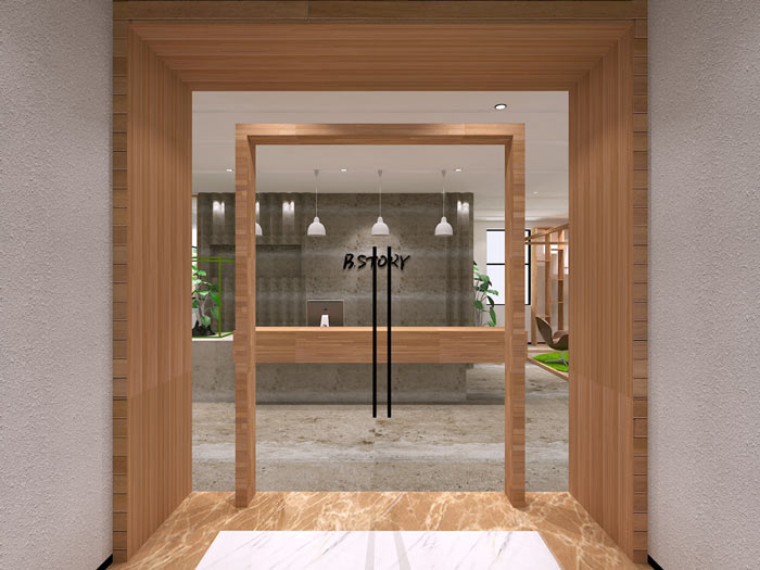 童裝公司辦公室進(jìn)門區(qū)裝修設(shè)計效果圖