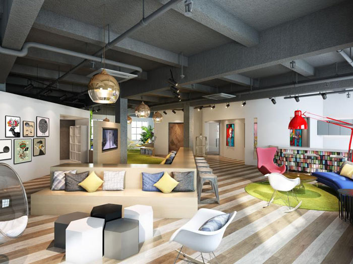 女裝公司辦公室接待區(qū)裝修設(shè)計效果圖