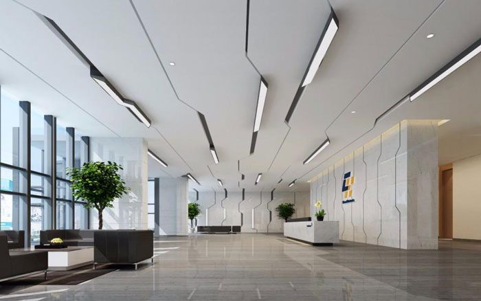 杭州濱江區(qū)長河街道辦公室前臺裝修設(shè)計效果圖