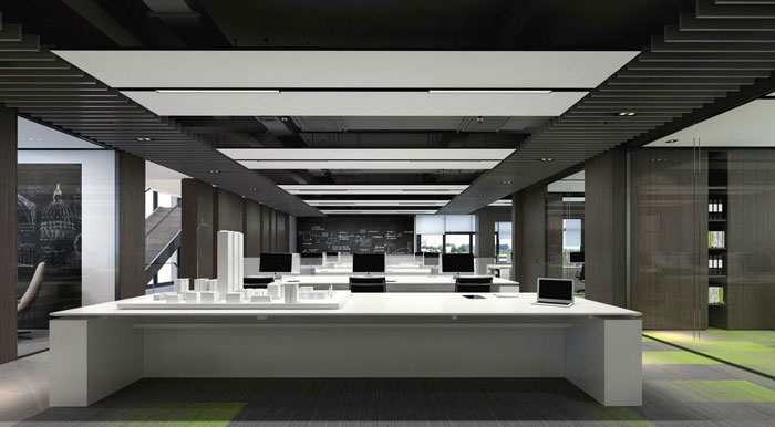 總部大樓辦公室辦公區(qū)裝修設(shè)計效果圖