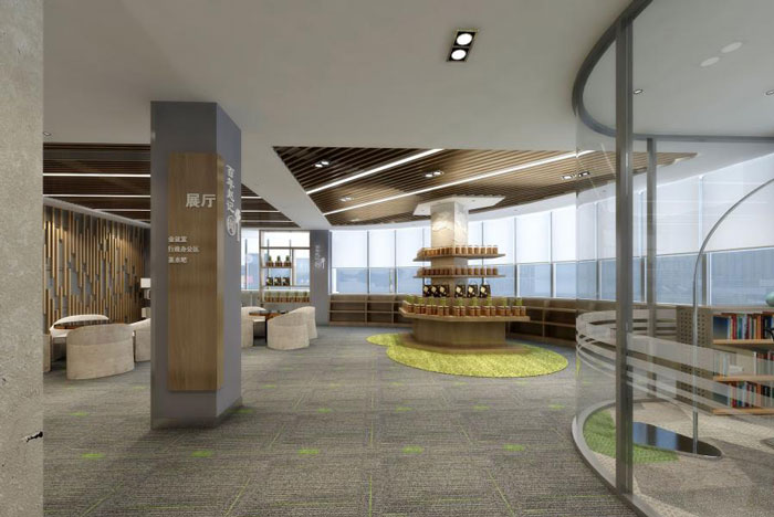 國際貿(mào)易公司辦公室展廳裝修設計效果圖