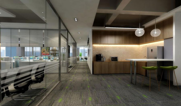 國際貿(mào)易公司辦公室茶水間裝修設計效果圖