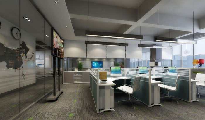 國際貿(mào)易公司辦公室辦公區(qū)裝修設計效果圖