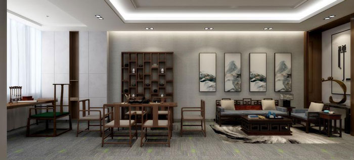 國際貿(mào)易公司辦公室茶室裝修設計效果圖