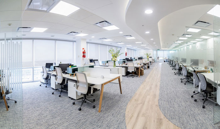 化妝品公司辦公室辦公區(qū)裝修設計效果圖