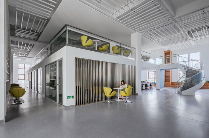 生物科技公司辦公室動線裝修設計效果圖