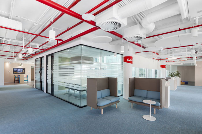 寵物食品公司辦公室過道裝修設(shè)計效果圖