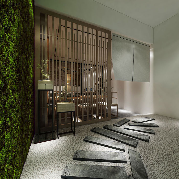 中式工作室進門區(qū)裝修設(shè)計效果圖