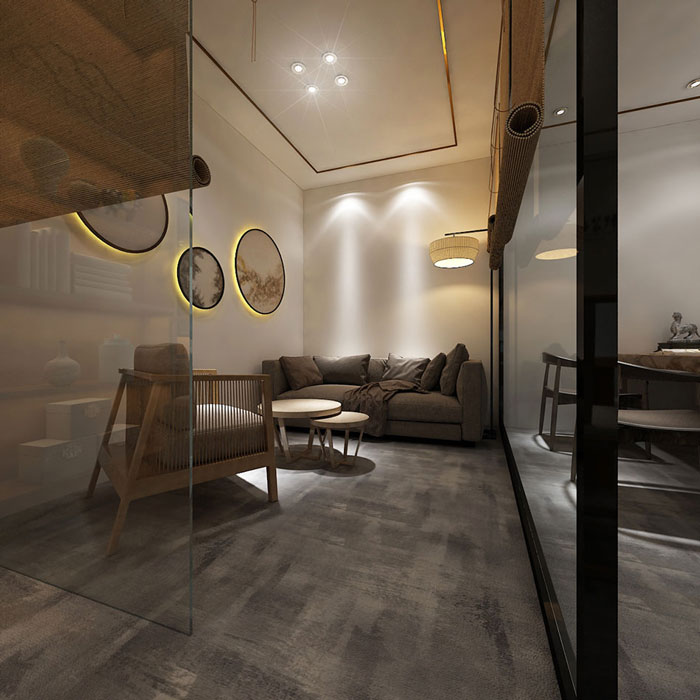 中式工作室洽談室裝修設(shè)計效果圖