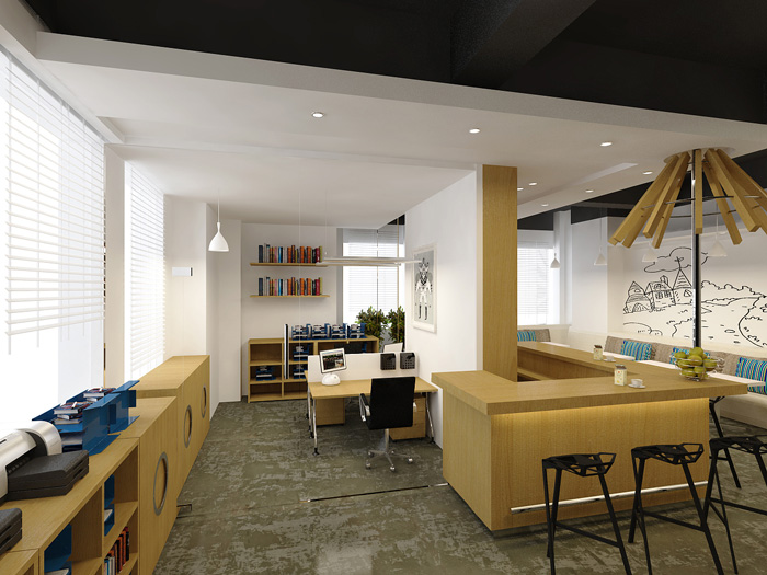 創(chuàng)業(yè)園辦公室辦公區(qū)裝修設(shè)計(jì)效果圖